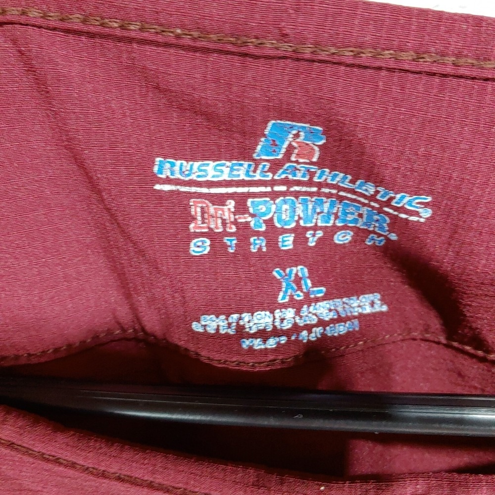 RUSSELL Athletic Shirt Men's Sz XL Maroon Dri-Power STRETCH G Symbol - Picture 2 of 5